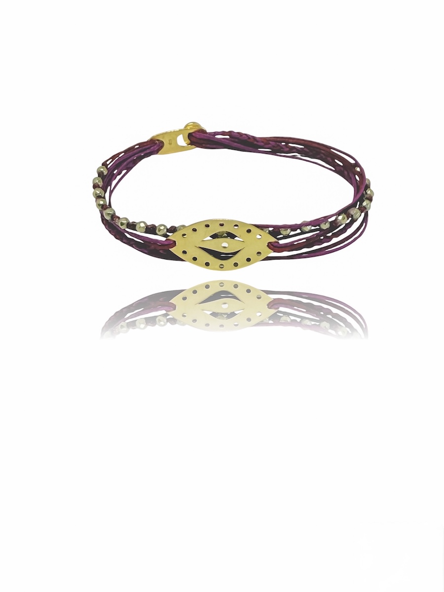 Oracle's Eye Cord Bracelet, Protection, Talisman, Silver 925, Handcrafted in Greece, Greek Jewelry, Tonia Moraitaki Jewelry Design