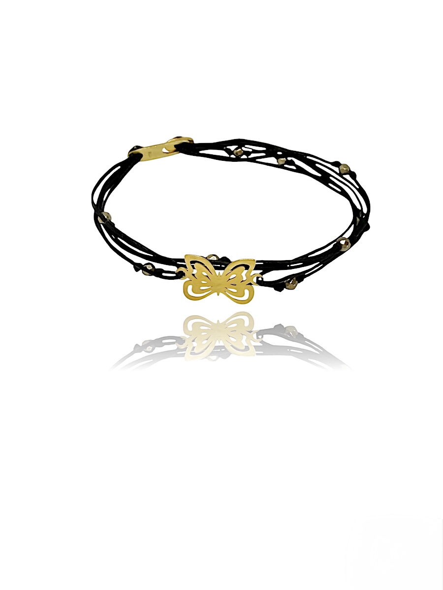 Butterfly Double Wrap Bracelet, Silver 925, Gold plated, Symbolic Jewelry, Greek Jewelry, Handcrafted Jewelry, Tonia Moraitaki Jewelry Design