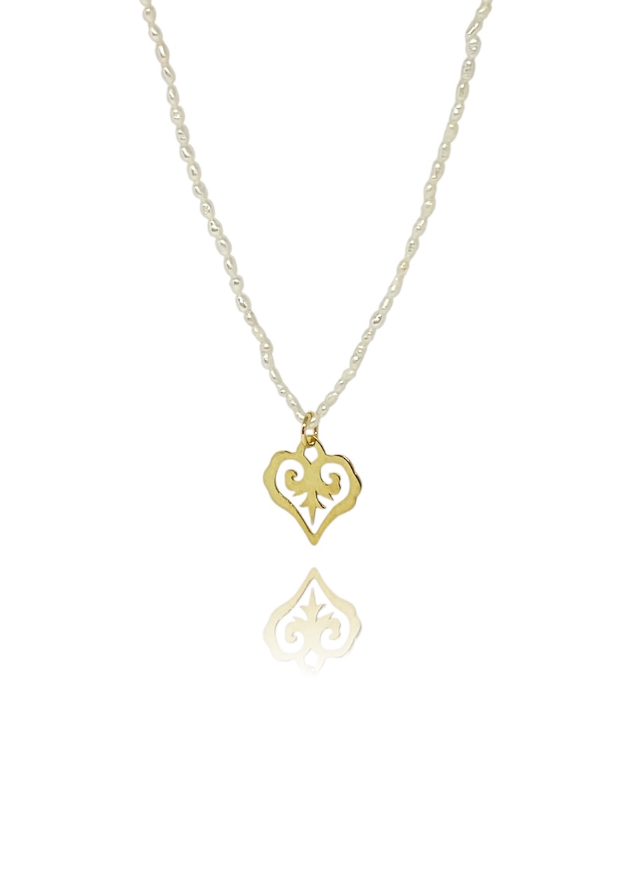 Heart Flame in Pearl Necklace