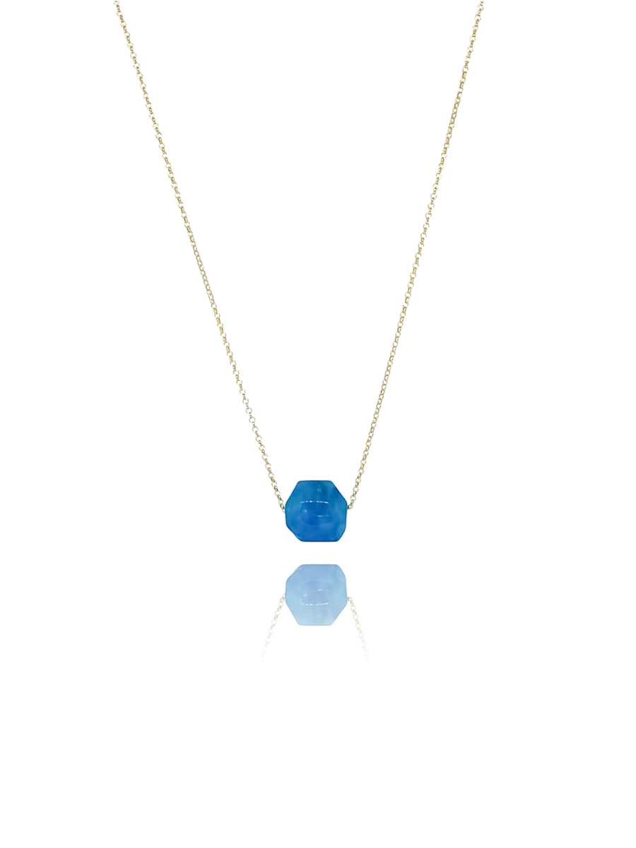 blue salt necklace, Greek designer jewelry, gold plated silver necklace, minimalist summer jewelry, Kyma necklace blue, handmade Mediterranean jewelry, 925 silver gold chain.