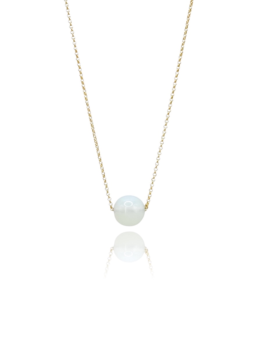 Luna Moonstone Sphere Necklace, Tonia Moraitaki Jewelry, Handcrafted Jewelry, Silver925, Fine Contemporary Jewelry, Luxury Jewelry